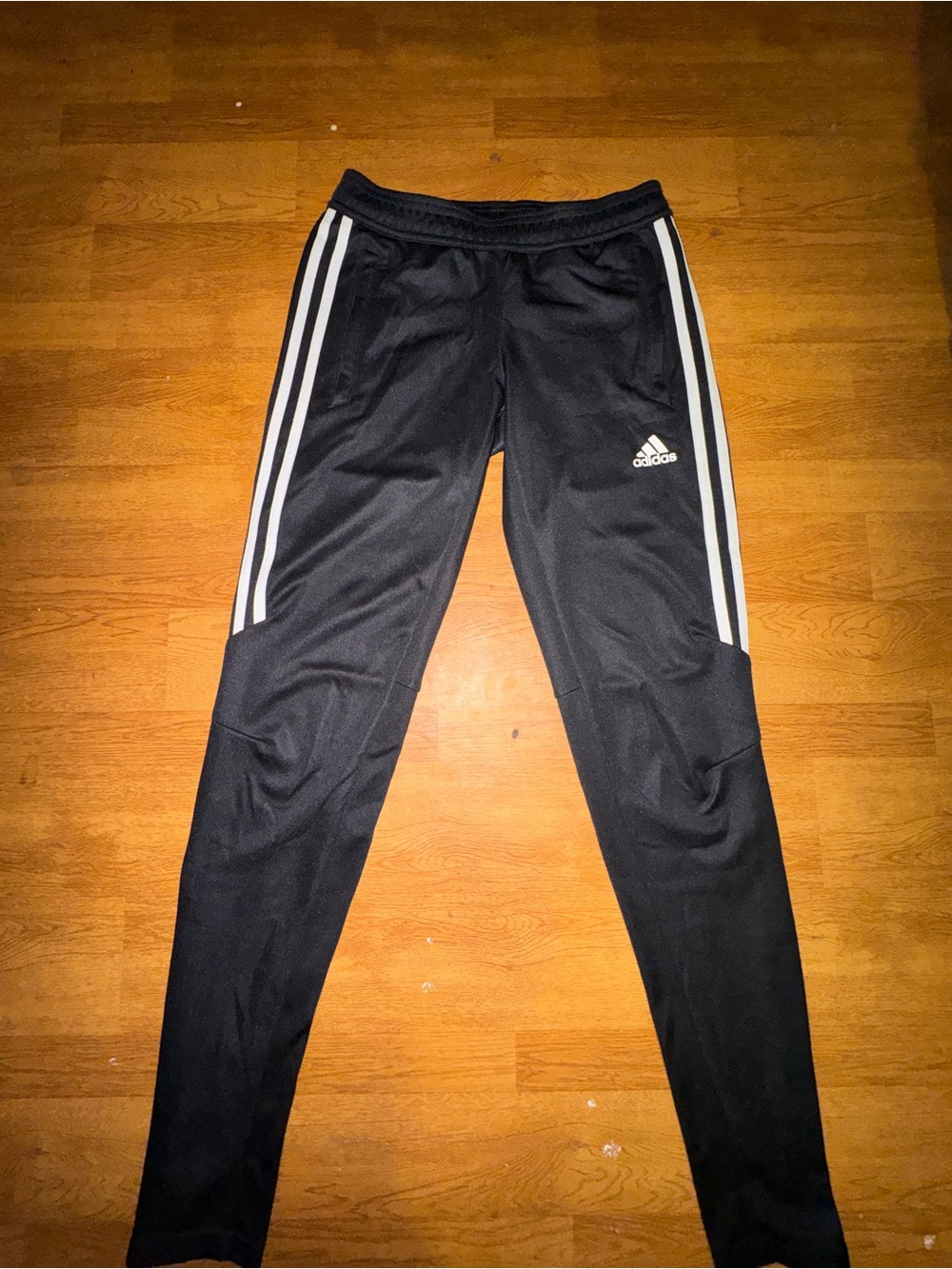 adidas Black Jogger Pants with White Side Stripes